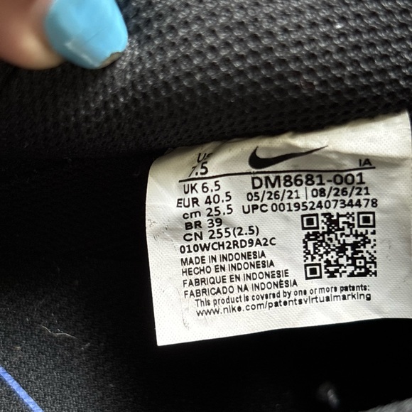 Nike Court Vision Low Black Game Royal 7.5 (womens) UK 6.5 - Picture 5 of 5